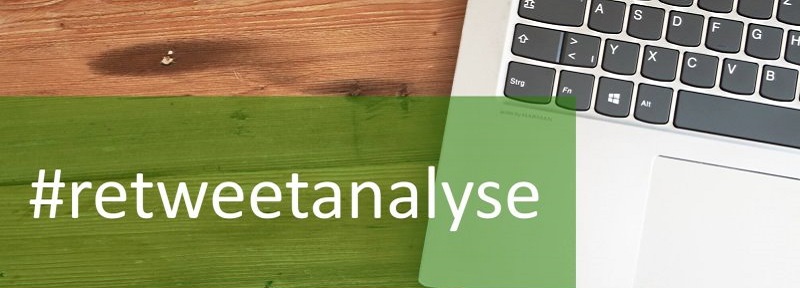 Laptop-Tastatur mit dem Hashtag Retweetanalyse